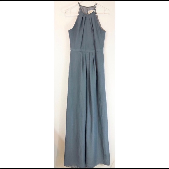 Weddington Way Dusty Blue Halter Neck Maxi Dress - Picture 3 of 3